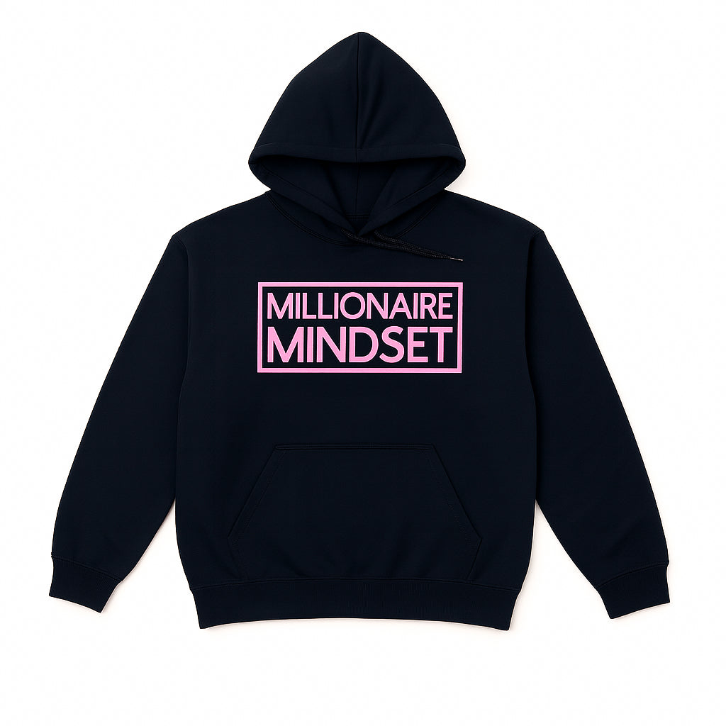 Millionaire Mindset Black/Light Pink Hoodie